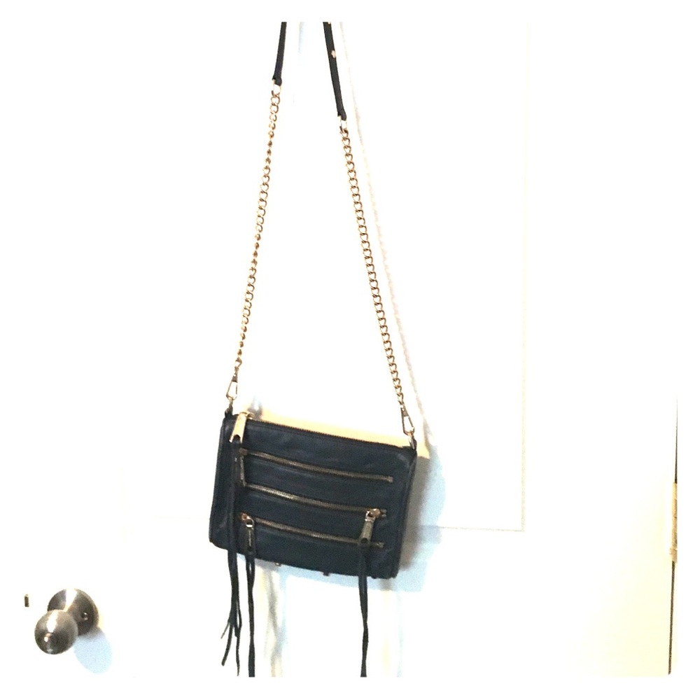 Rebecca Minkoff 5 zip cross body. Navy blue