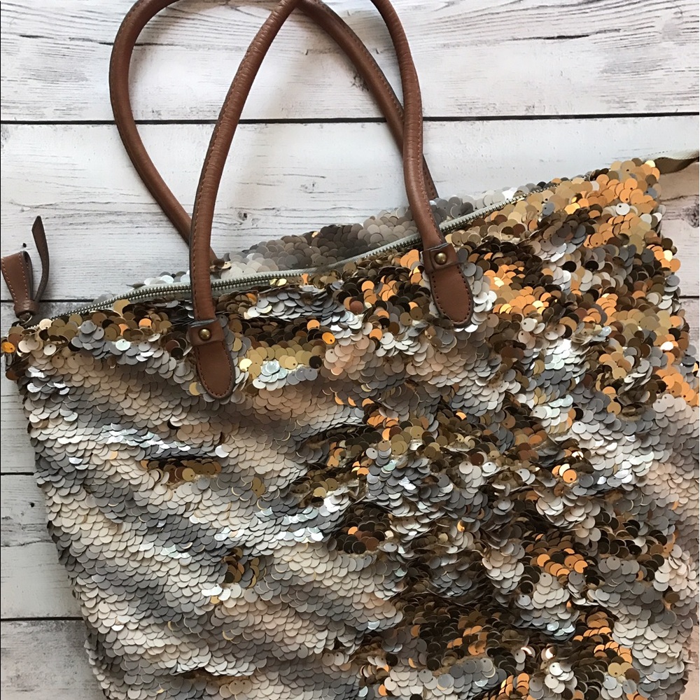 Anthropologie Sequined Tote/Purse/Bag
