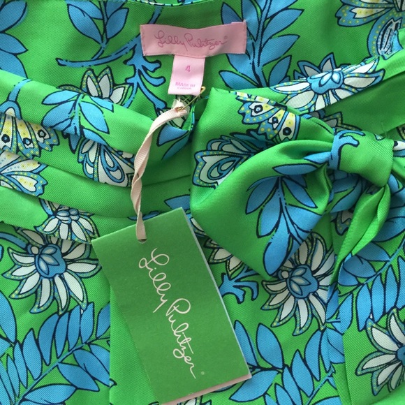 NWT Lilly Pulitzer Lime Blue Tropical Print skirt - Picture 3 of 7
