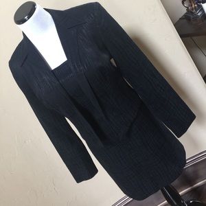 CACHE 3 pc black on black mini skirt suit