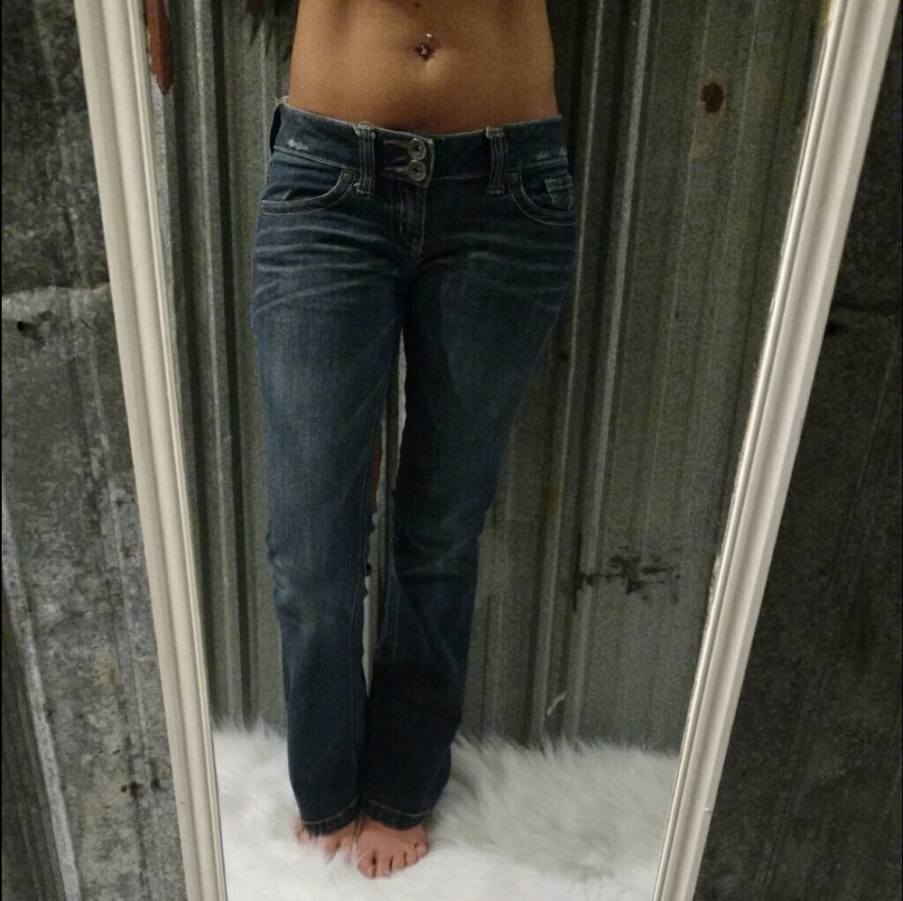Refuge Distressed Denim Starlet Flare Jeans