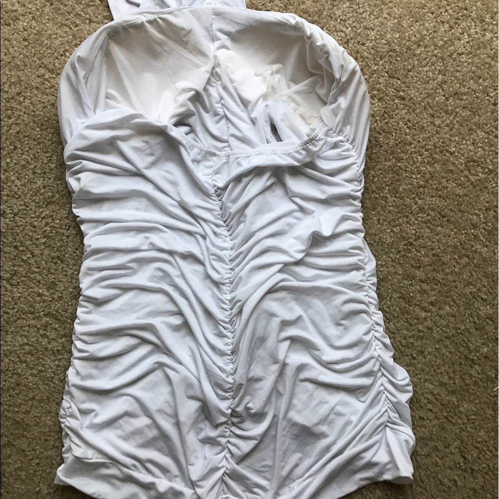 White Ruffle Halter Top - Picture 2 of 6