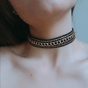 Gold Chain Black Choker