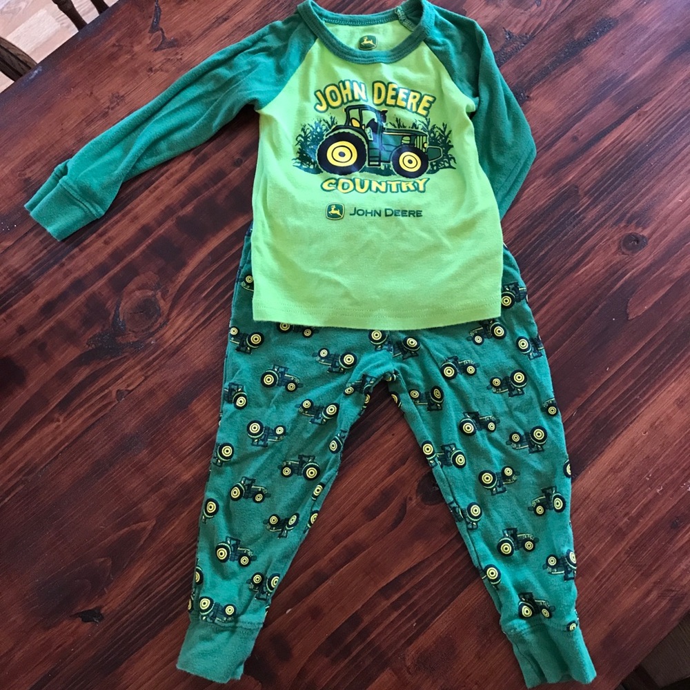 Baby boy John Deere pajamas.