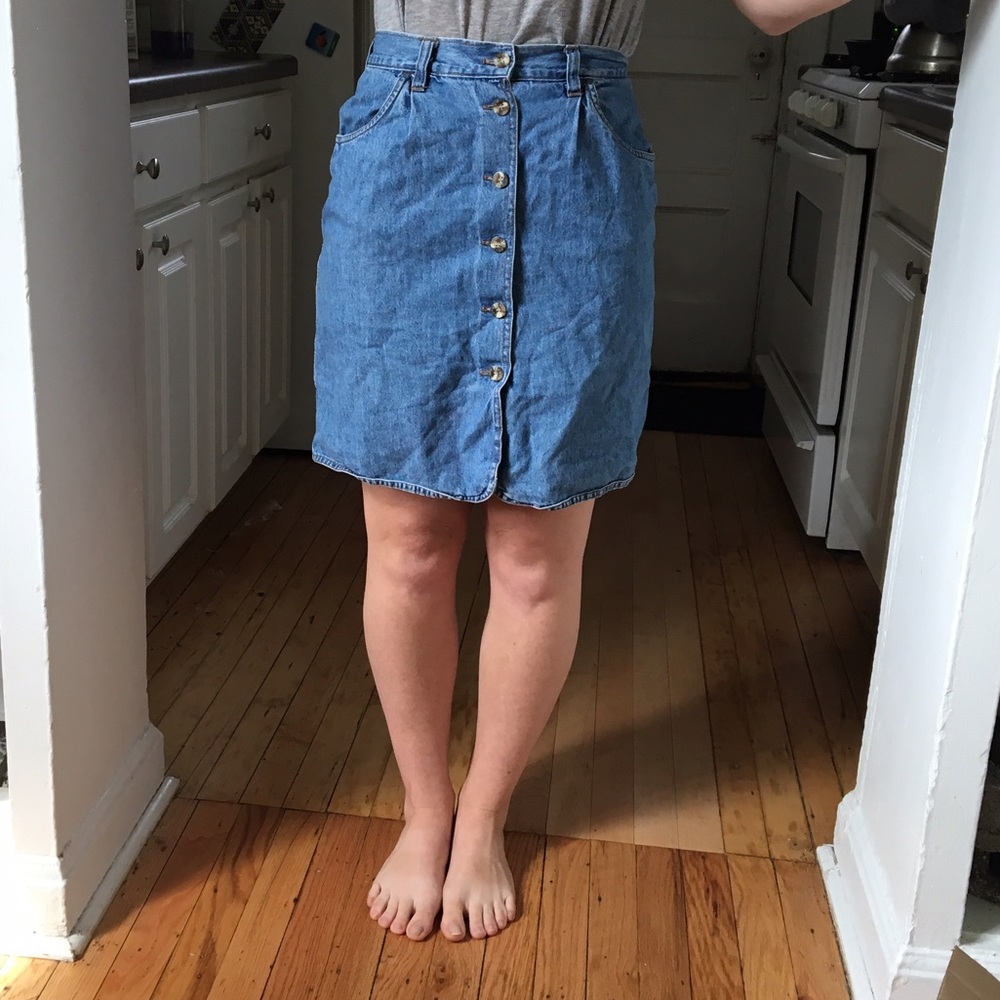 Soft Denim Button Up Skirt
