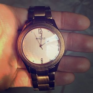 Ladies Skagen Slim Rose Gold Watch