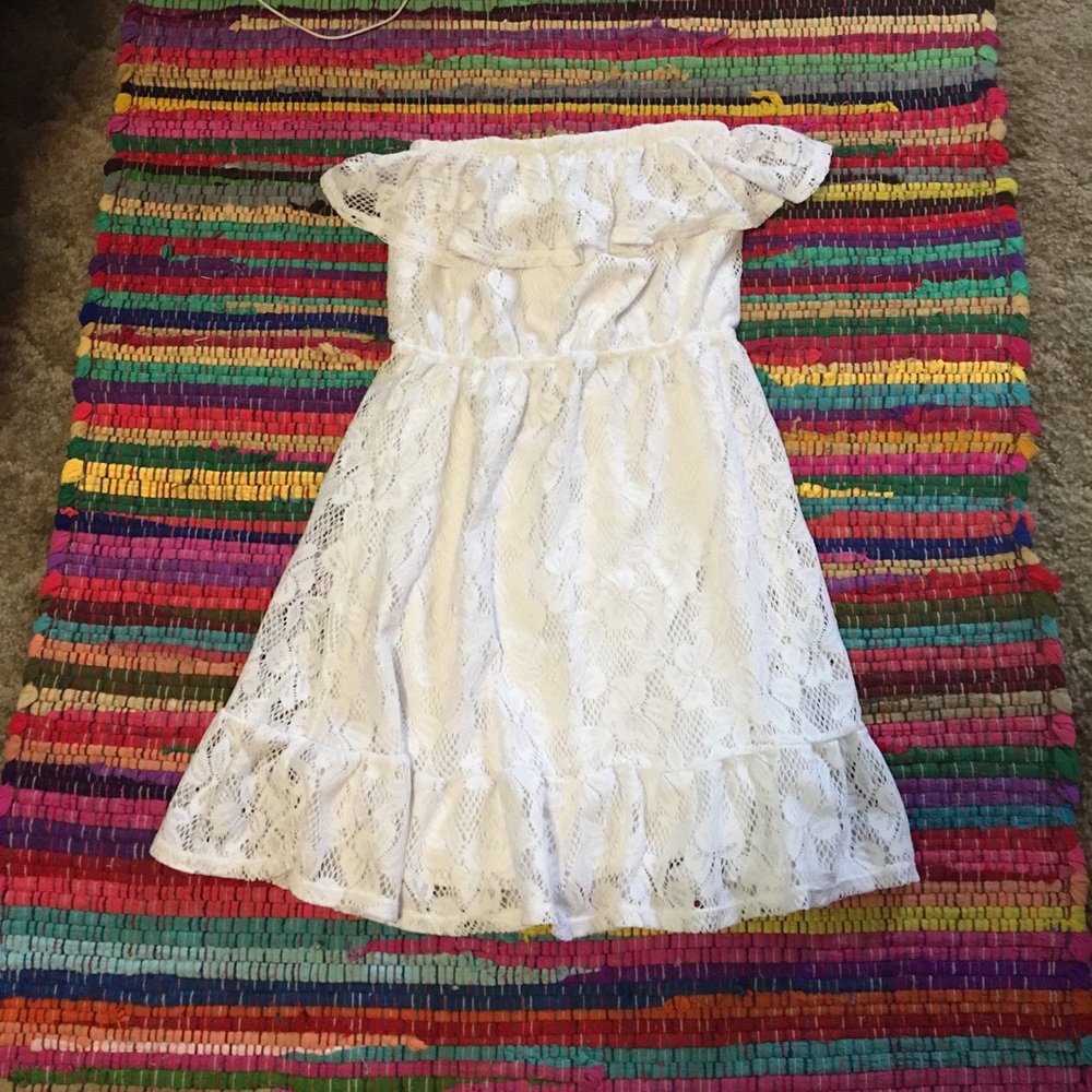 Size small strapless white dress