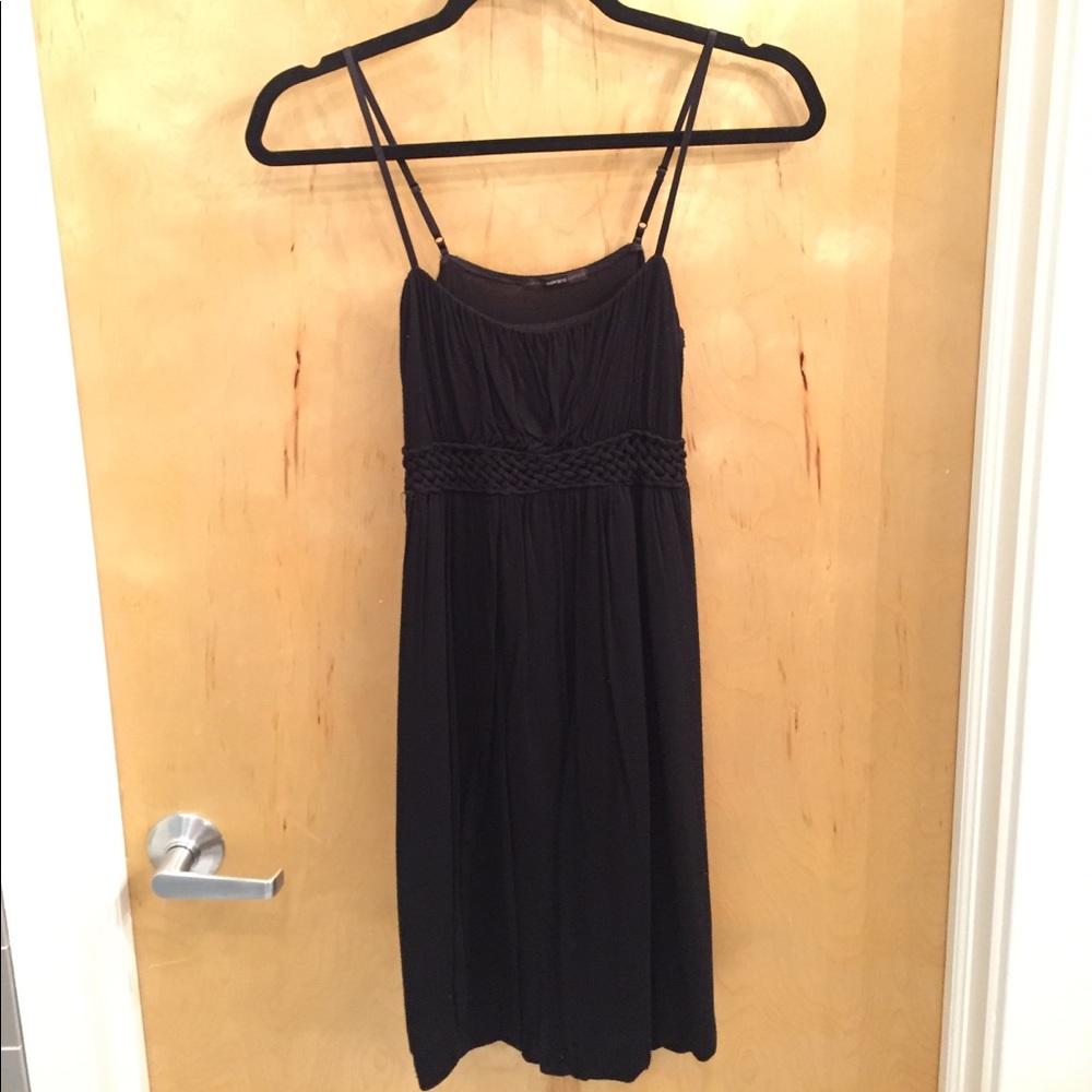 Little Black cotton Dress with rope detail