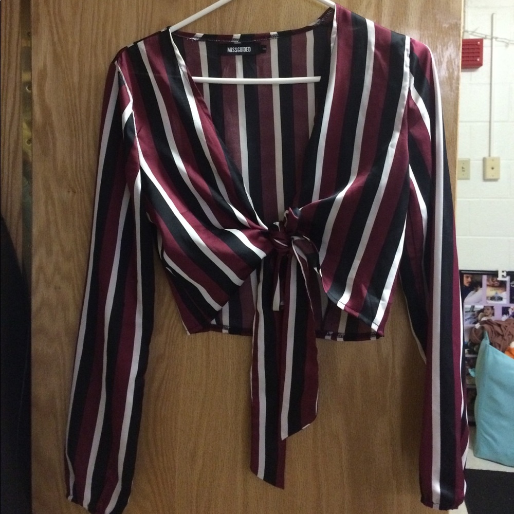 Wrap stripes crop top