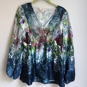 XS Sundance long sleeved silk top