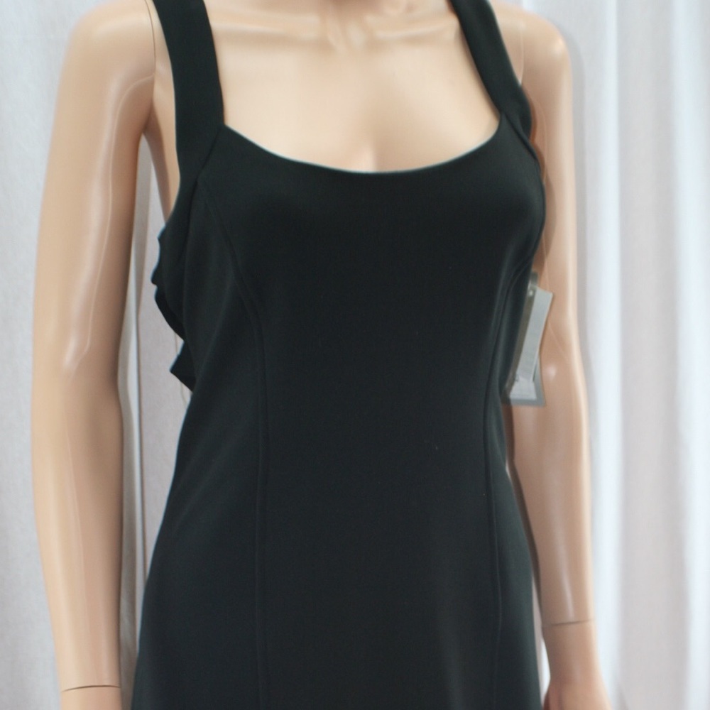 DR1154-Black sexy medium length form fitting dress