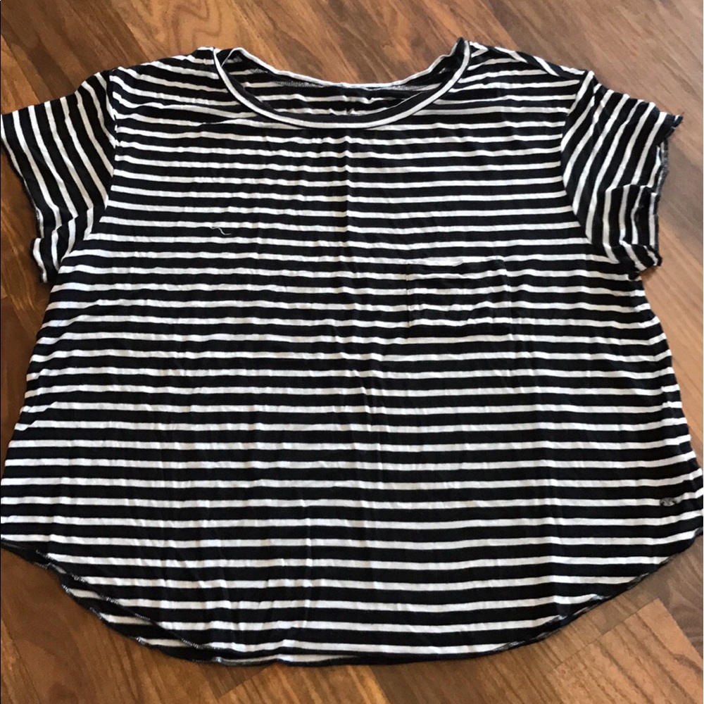 Striped Long Crop Top