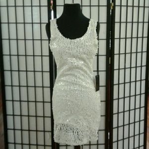 White Mermaid Sequin Dress