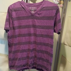 Striped V-neck T-shirt