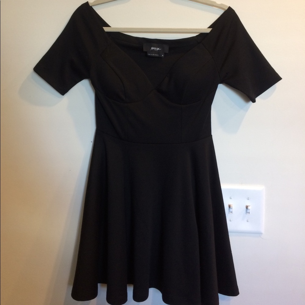 Off the shoulder black dress