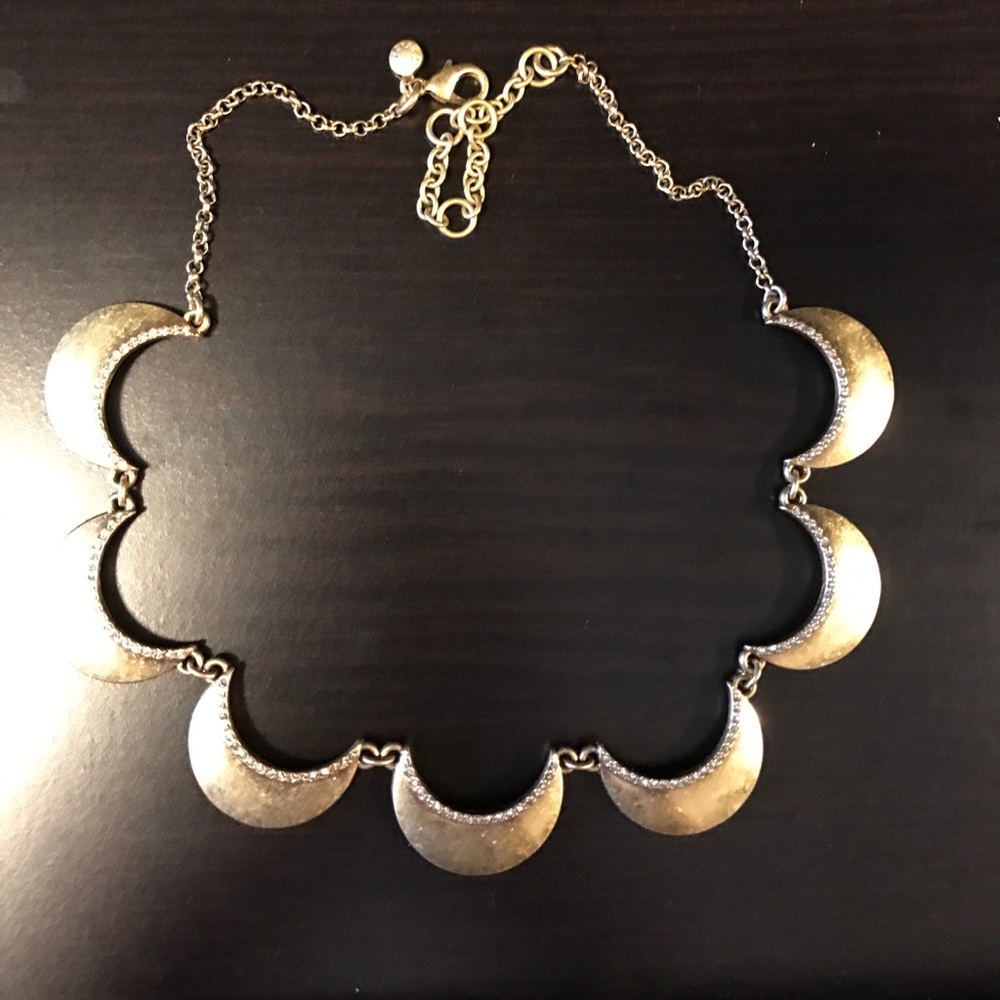 J Crew scallop brass necklace