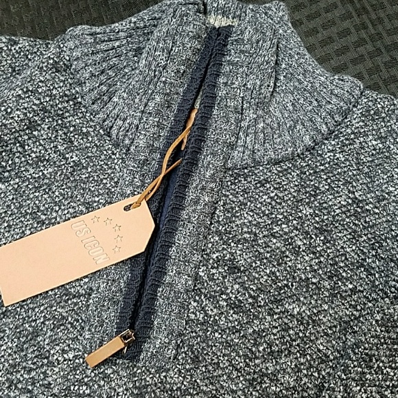 Men Patch Elbow Quarter Zip Sweater Size S - Picture 3 of 3