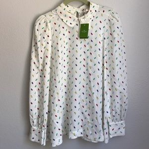New Kate spade long sleeved silk top, with tags