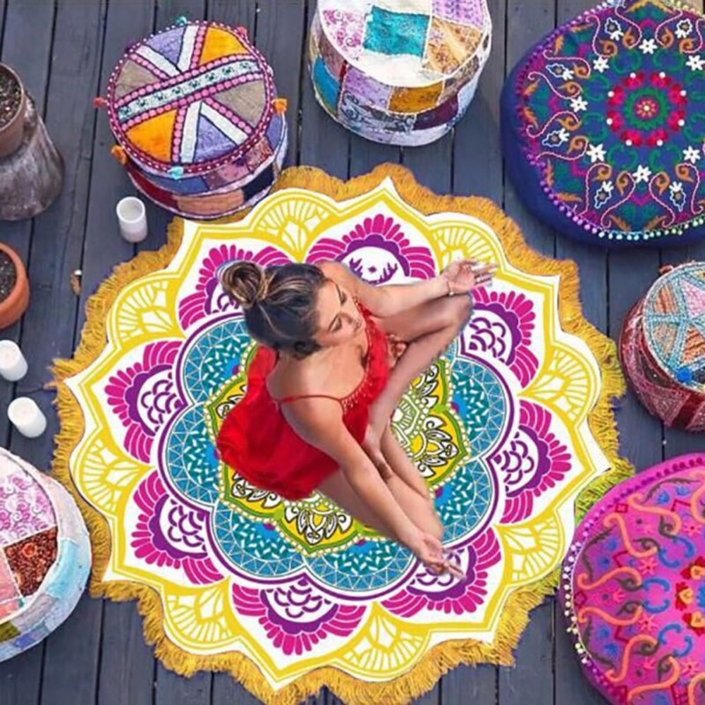 Mandala Colorful Yoga Mat Beach Coverup Shawl Wrap