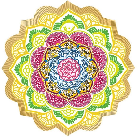 Mandala Colorful Yoga Mat Beach Coverup Shawl Wrap - Picture 5 of 8