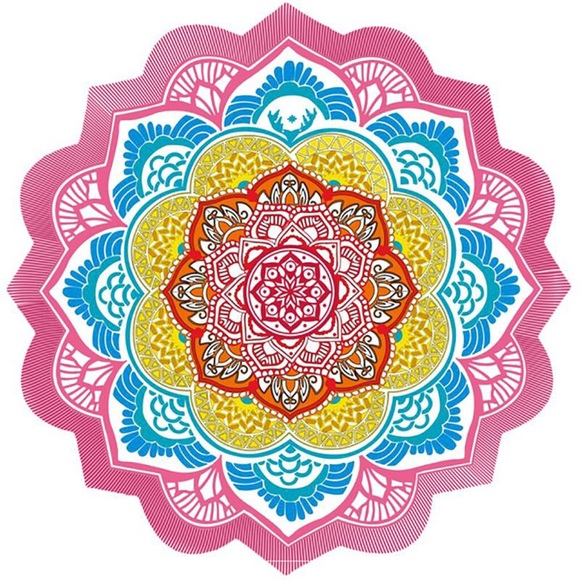 Mandala Colorful Yoga Mat Beach Coverup Shawl Wrap - Picture 6 of 8
