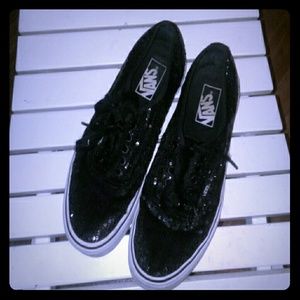 Black sequined vans