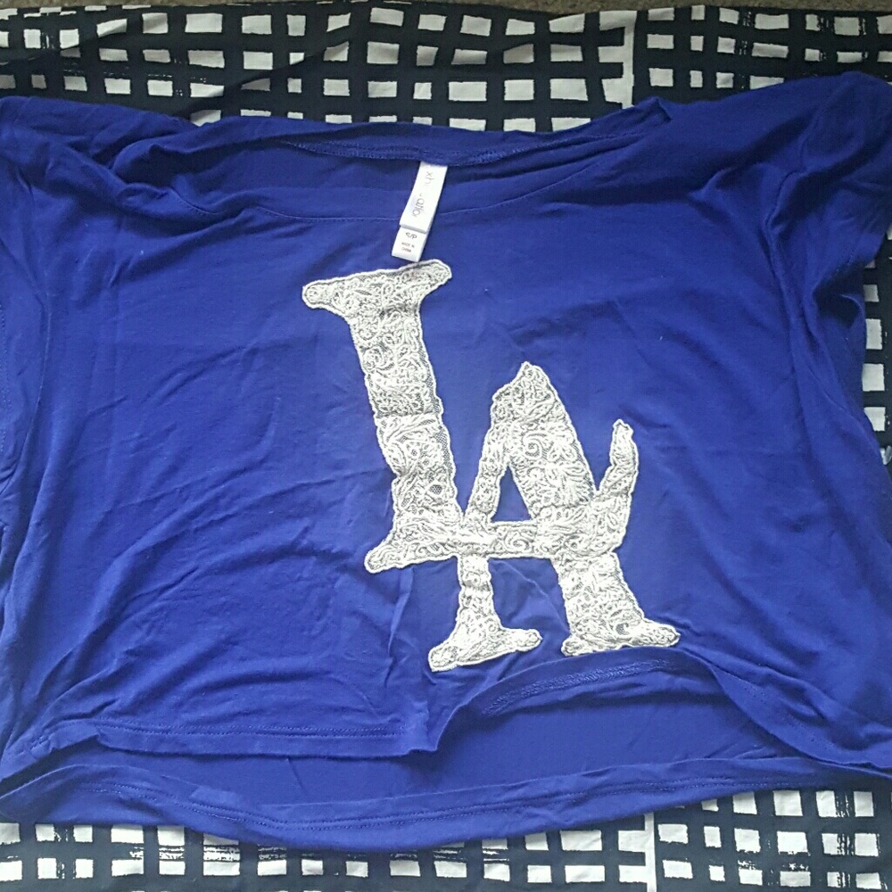 LA short sleeve crop top