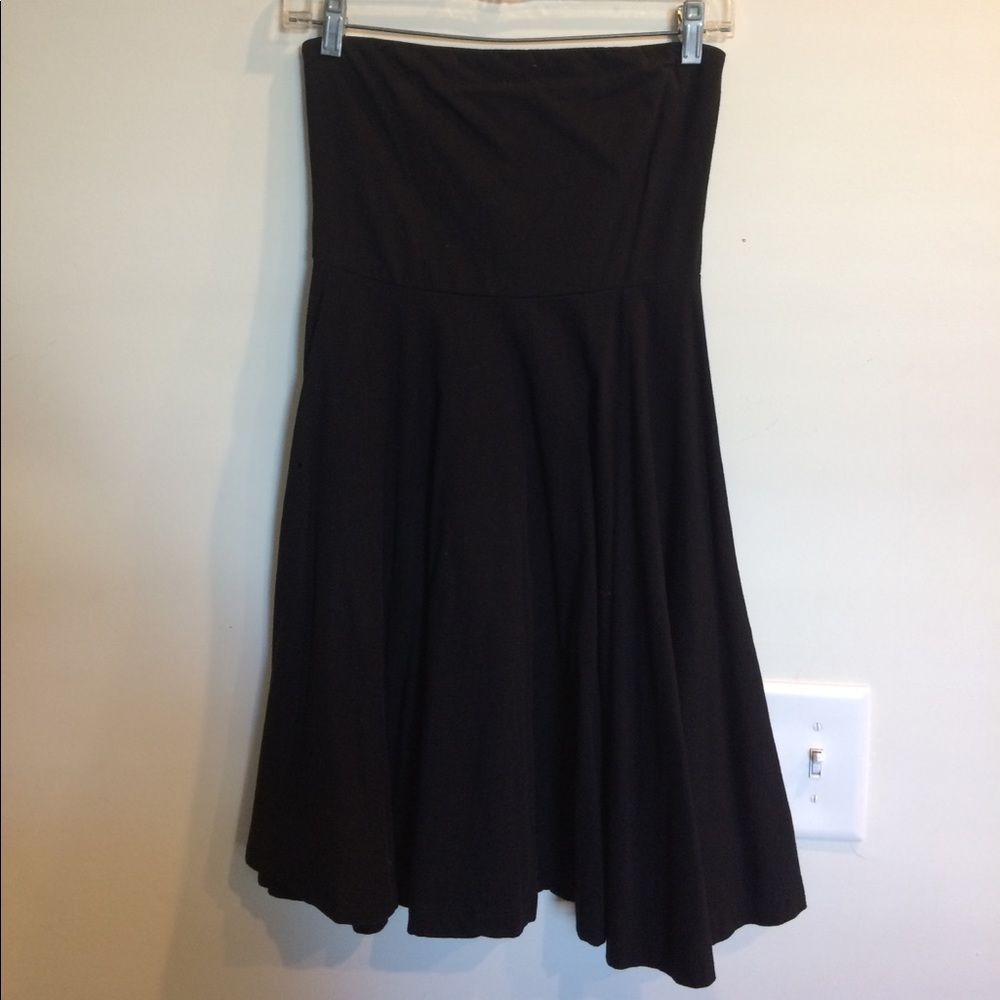 Strapless black dress
