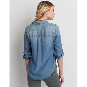 American Eagle Boyfriend Fit jean button down