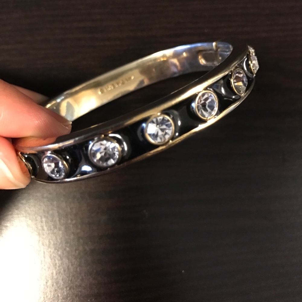 Givenchy clasp black bracelet with stones