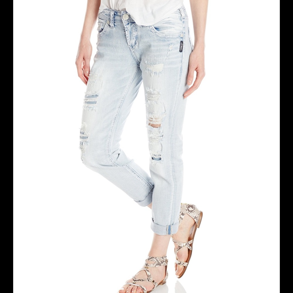 Silver boyfriend jeans, light wash