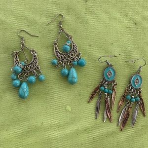 Boho Beauties! Two pair of chandelier earrings