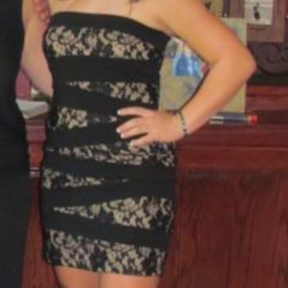 Beautiful black strapless dress