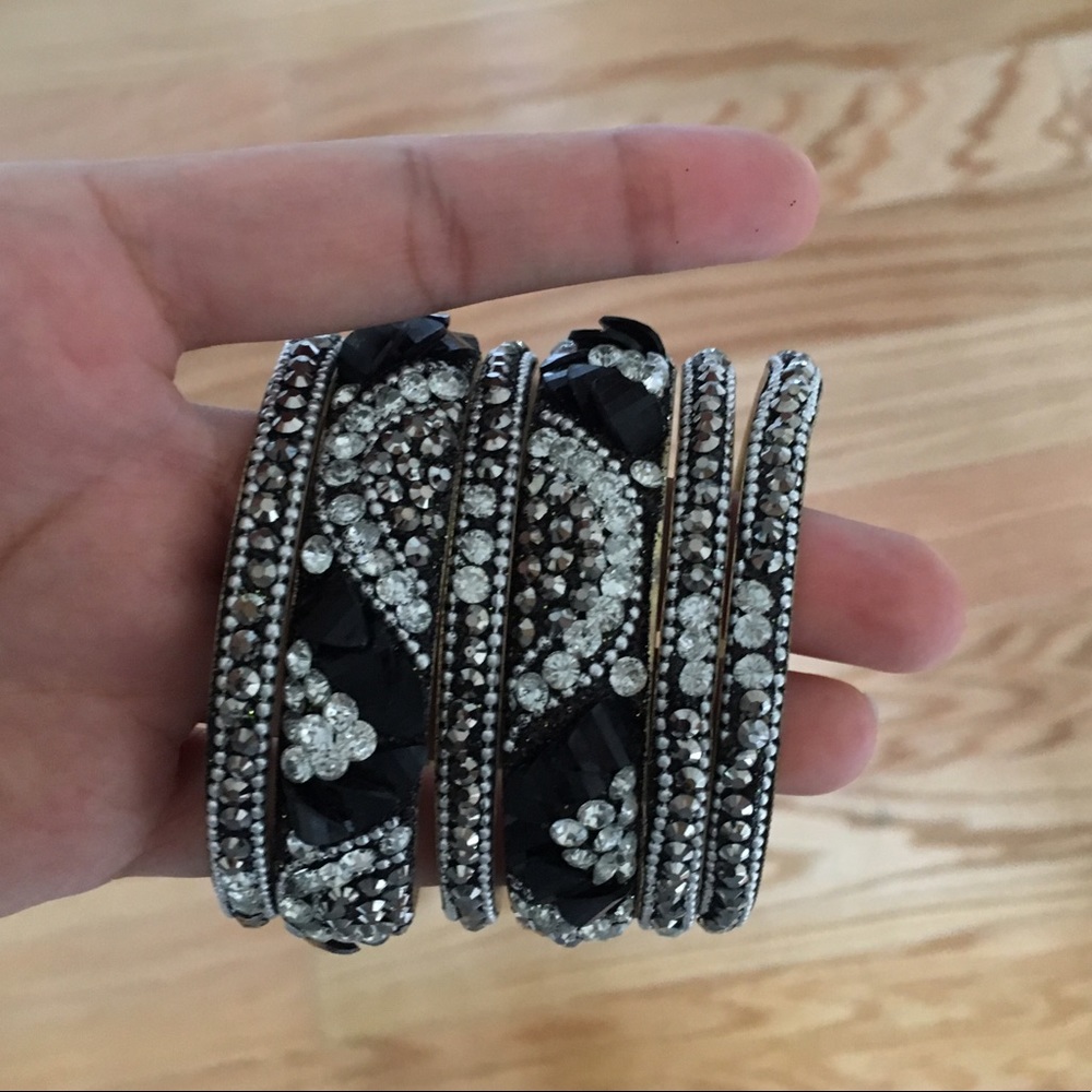 Black and silvery bangles
