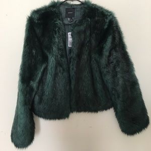 Green Faux Fur Coat