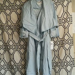 Nordstrom Roll SLV Wing Collar Wrap Chambray XS