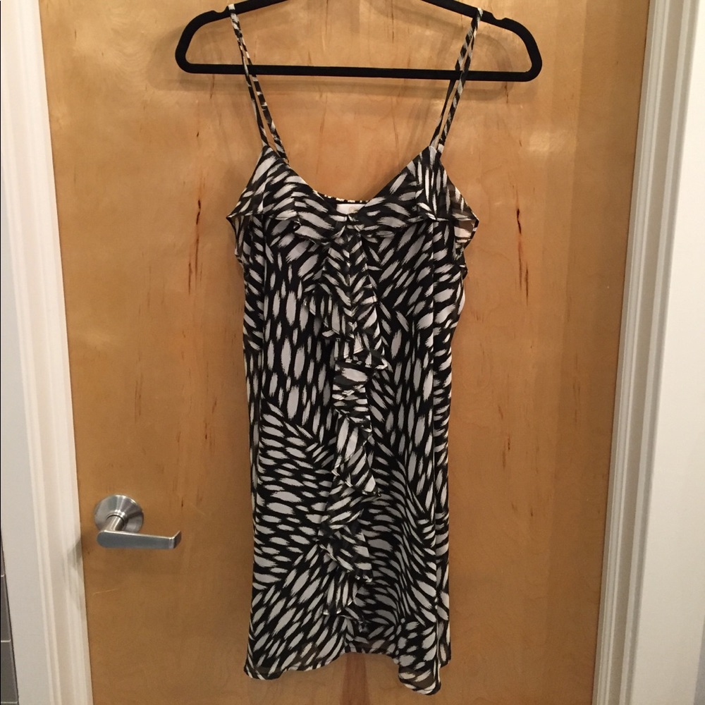 Black and Cream ruffle Dress