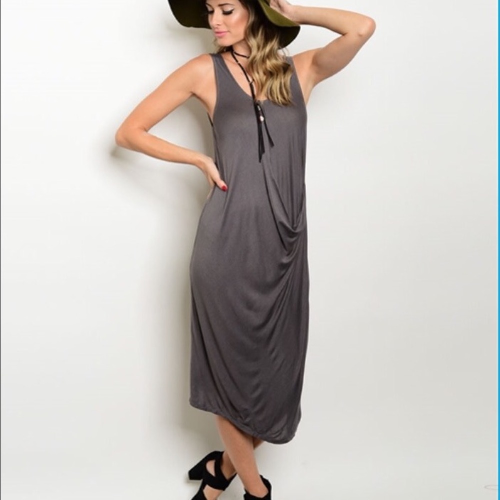 Charcoal Midi Dress