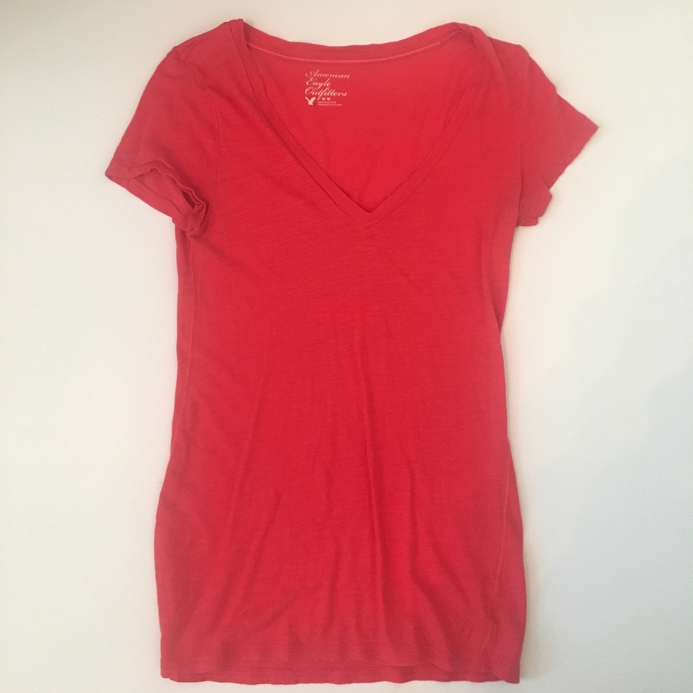 Coral V-Neck//American Eagle//Medium