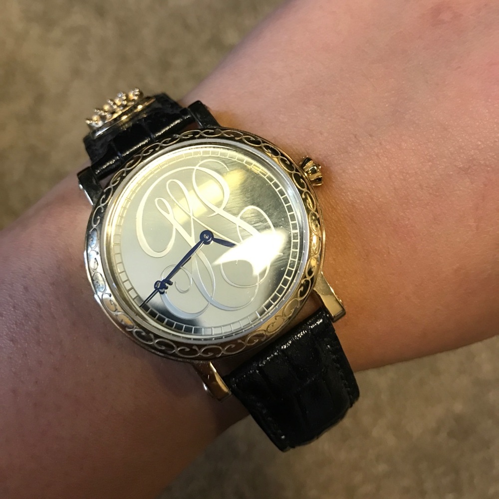 Juicy Couture black leather watch