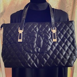 Synthetic leather tote bag