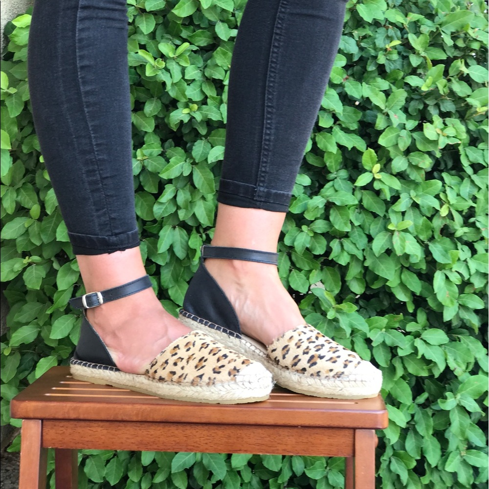 Pony Cheetah Print Hair Espadrille Leather Sandal - Picture 7 of 7