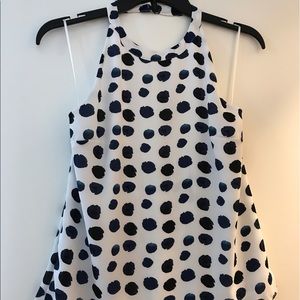 Halter neck polka dot top