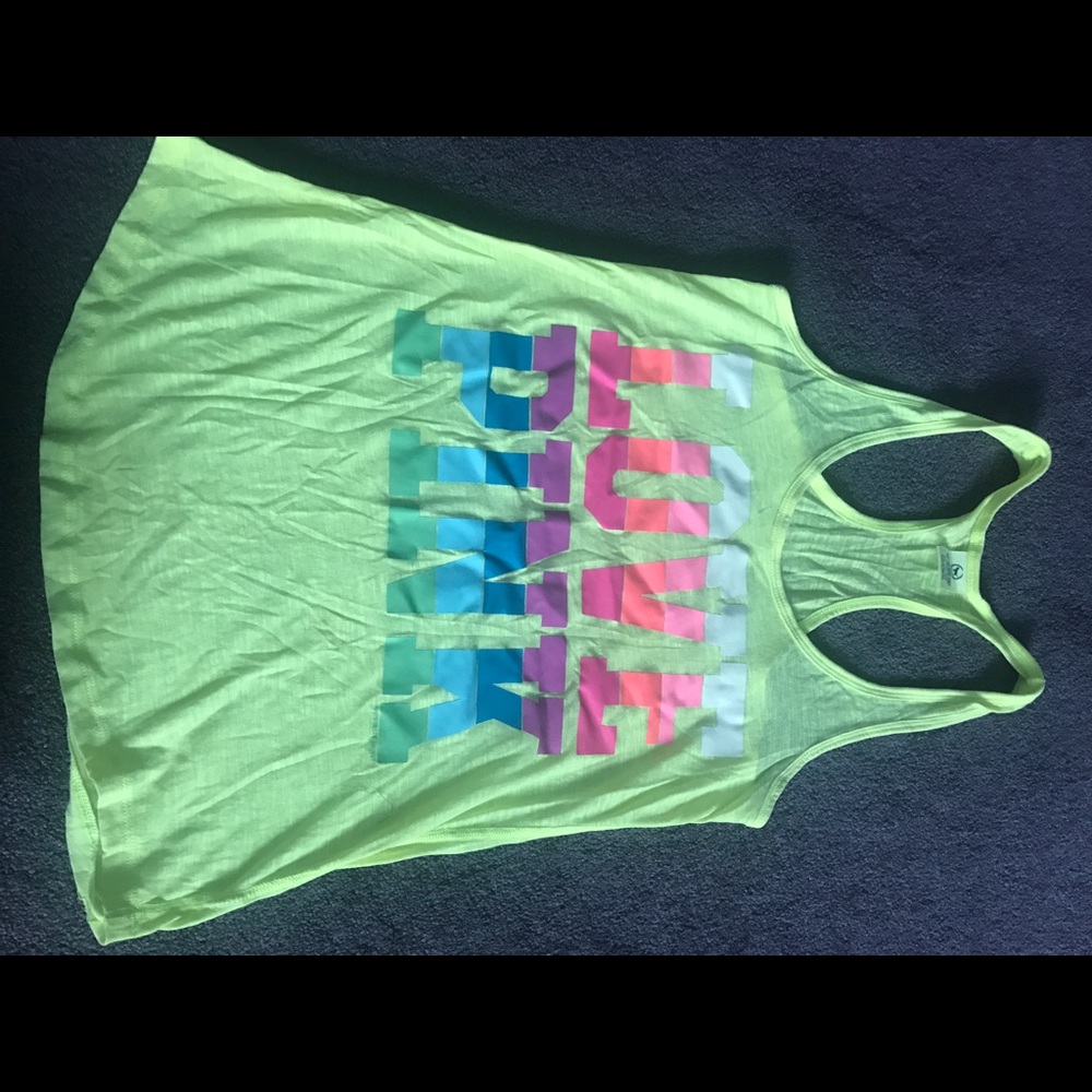 Love pink neon tank top