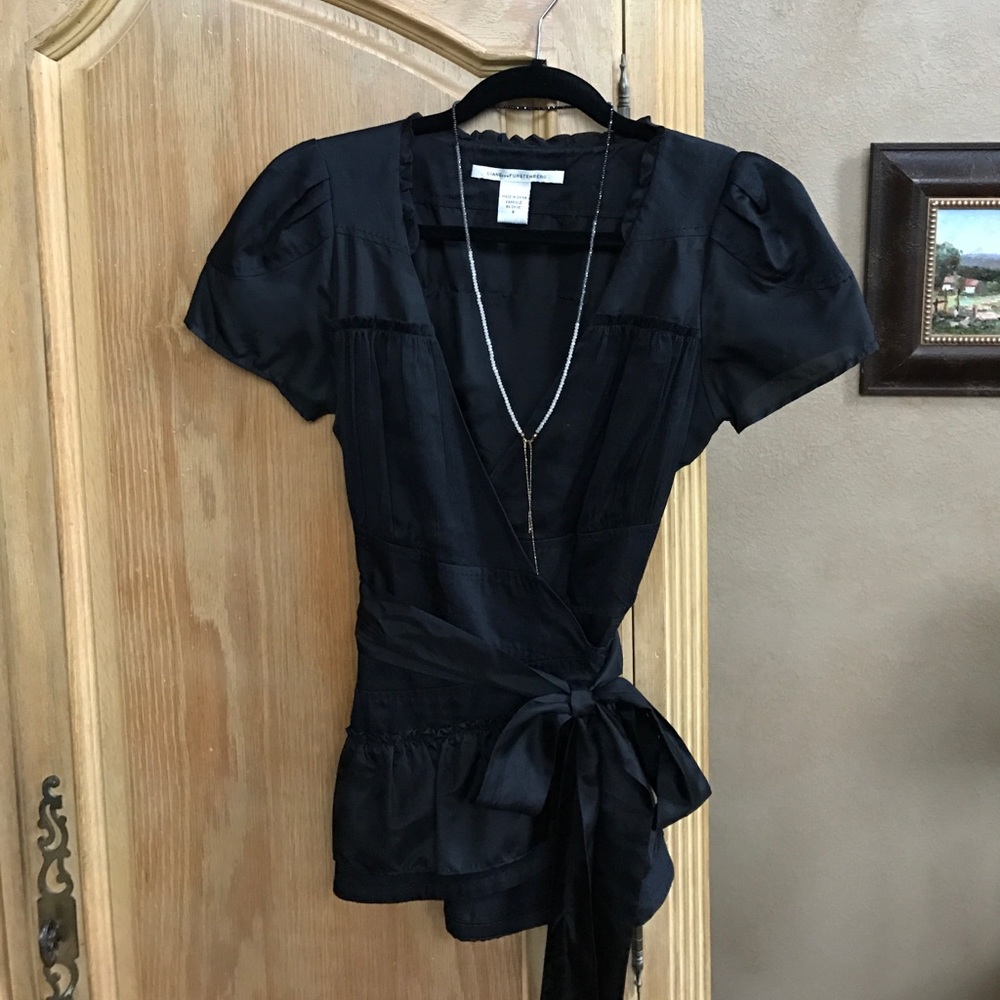 Diane von Furstenberg Black Wrap Top