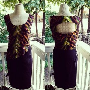 Abstract Layered Secretary Style Dress