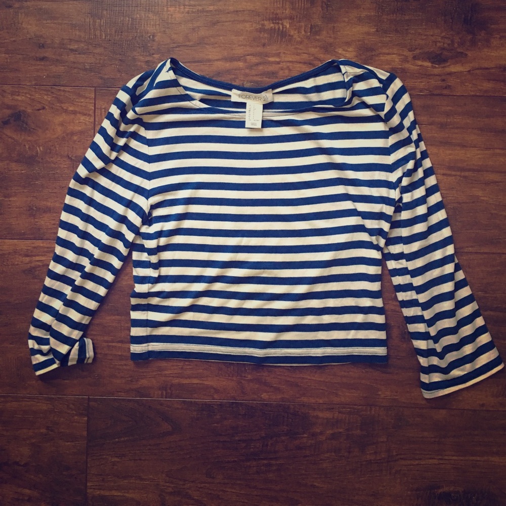 Never worn striped crop top