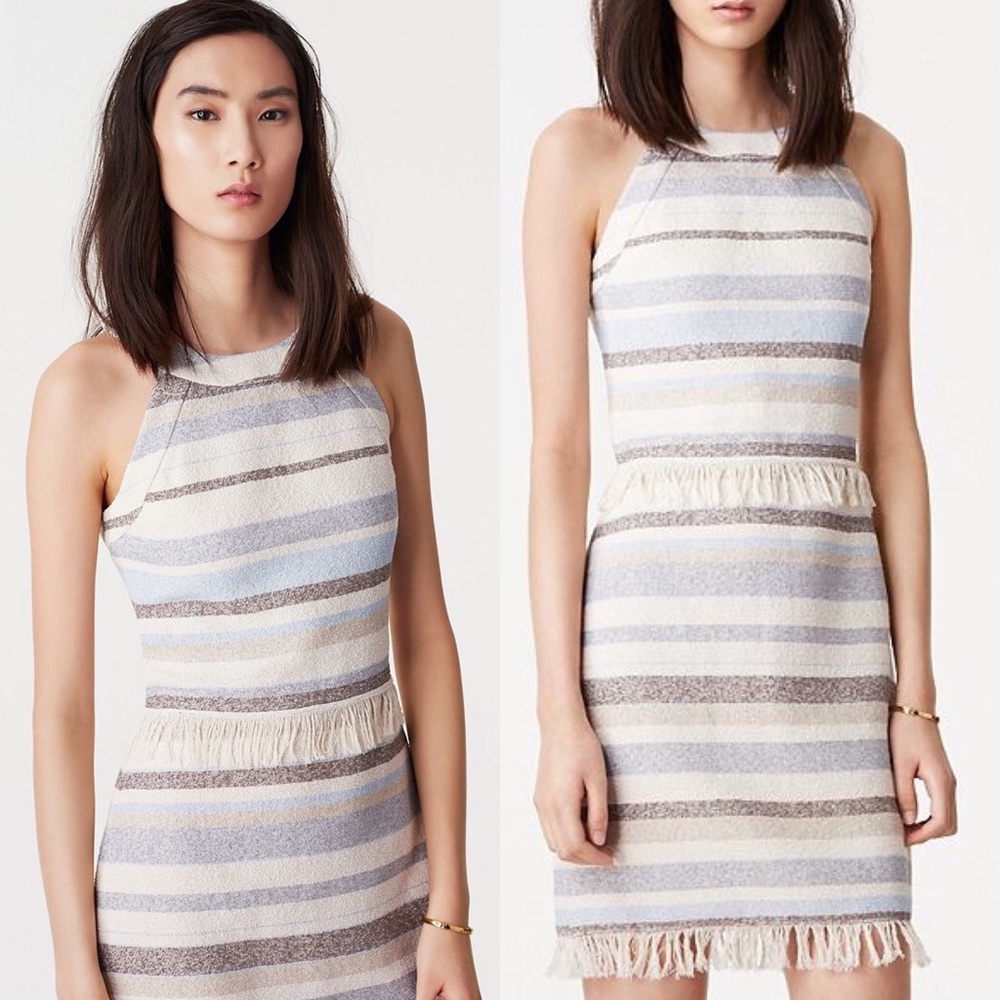 Tory Burch Blue Cream Sheath Dress