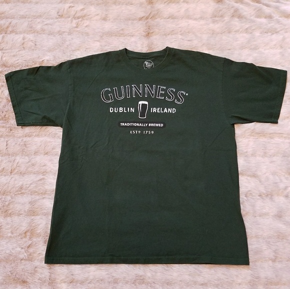Vtg Mens XL Guinness Style Green SS T-shirt - Picture 1 of 3