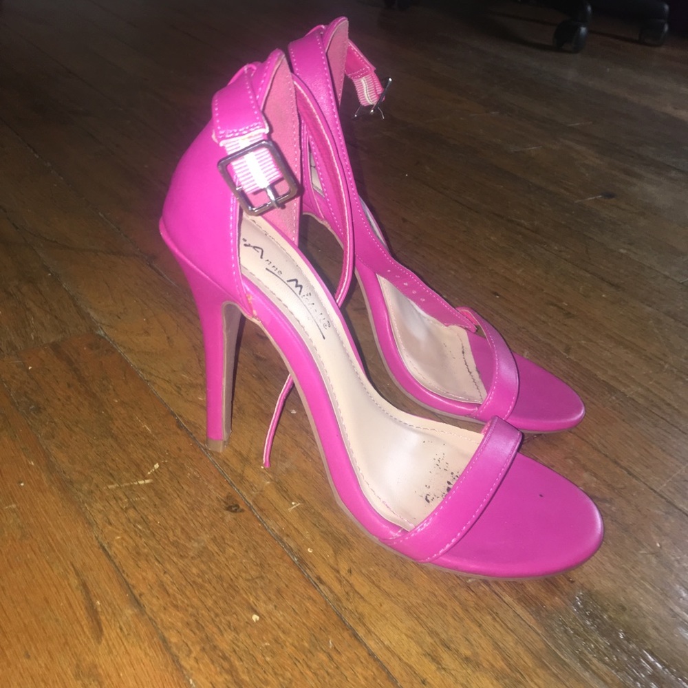 Pink strap heels